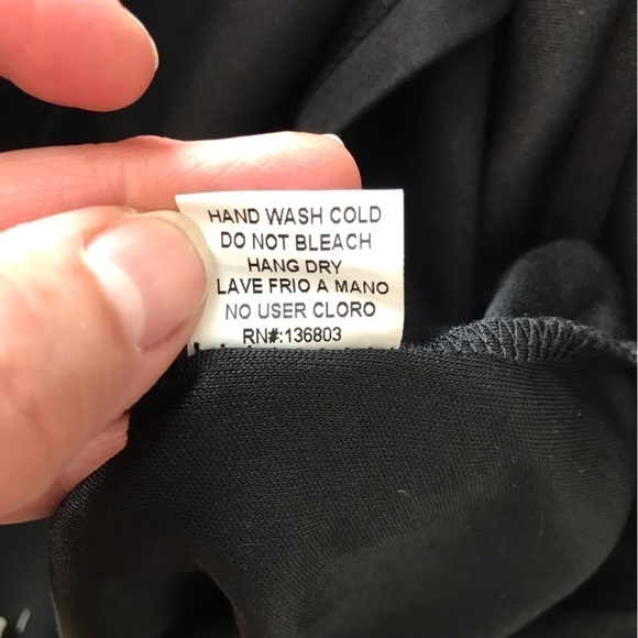 RED Clover Grecian style black backless dress with gold sequin accents. - Picture 8 of 9